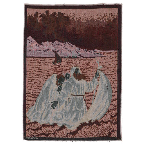 Saint Francis of Paola on the sea tapestry 50x40 cm 3