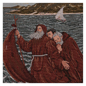 Saint Francis of Paola on the sea tapestry 20.6x15"