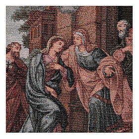 Tapiz Visita de la Virgen a Isabel 50x30 cm