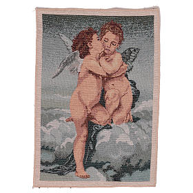 Wandteppich Amor und Psyche nach Bouguereau 40x30 cm
