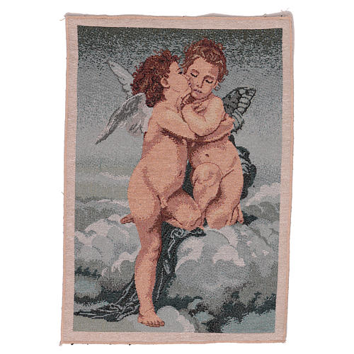 Wandteppich Amor und Psyche nach Bouguereau 40x30 cm 1