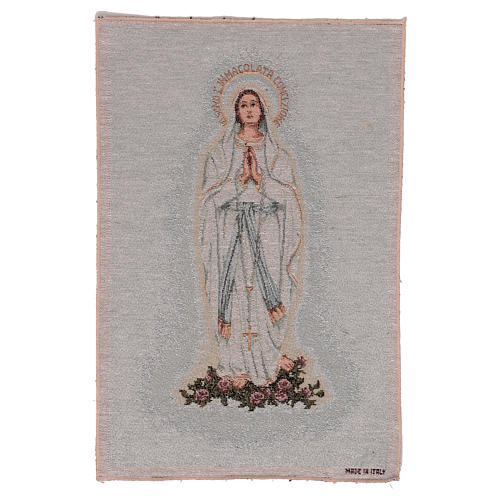 Our Lady of Lourdes tapestry 18x12" 1