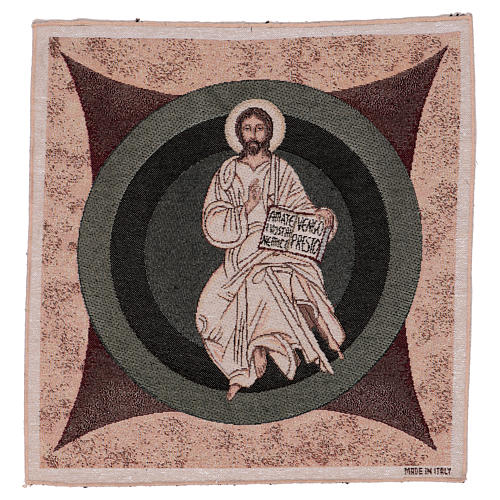 Christ Pantocrator in circle tapestry 40x40 cm 1