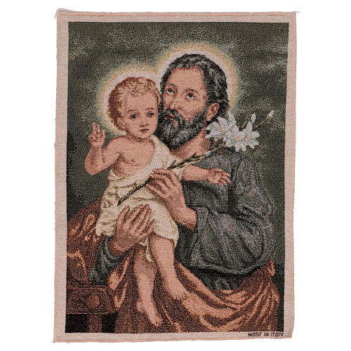 Saint Joseph with lily tapestry 50x30 cm 1