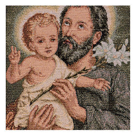 Saint Joseph with lily tapestry 16x12"