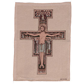 Tapestry of Saint Damien crucifix 20.5x15."