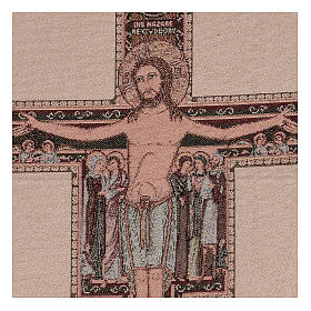 Tapestry of Saint Damien crucifix 20.5x15."