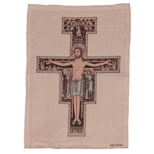 Tapestry of Saint Damien crucifix 20.5x15." 1