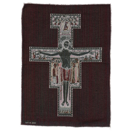 Tapestry of Saint Damien crucifix 20.5x15." 3