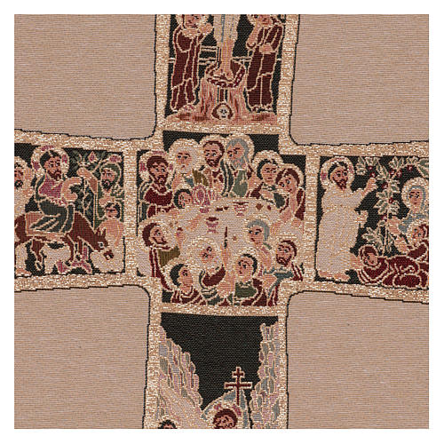 Life of Christ cross tapestry 22x15" 2