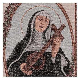 Saint Rita with cross and crown of thorns tapestry 50x40 cm