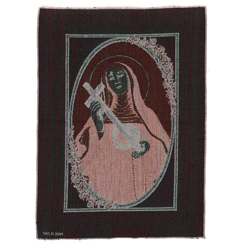 Saint Rita with cross and crown of thorns tapestry 50x40 cm 3