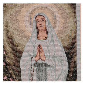 Our Lady of Lourdes with roses tapestry 20.5x16"