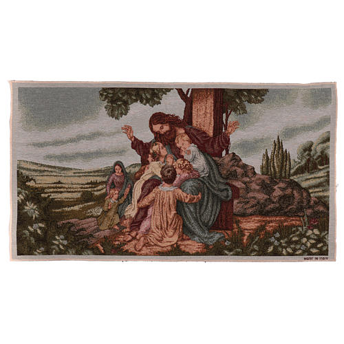 Wandteppich Jesus mit den Kindern 35x60 cm 1