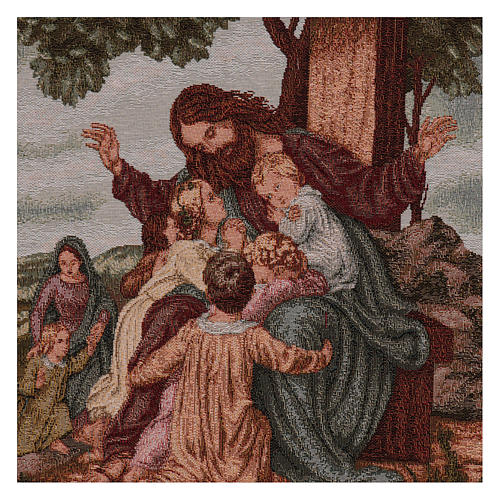 Jesus with children tapestry 13x24" 2