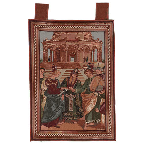 The Marriage of the Virgin tapestry with frame and hooks 50x40 cm 1
