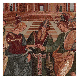 Marriage of the Virgin Mary and St Joseph wall tapestry with loops 21.5x15"