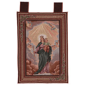 Wandteppich Maria, Hilfe der Christen, mit Rahmen und Schlaufen 50x40 cm