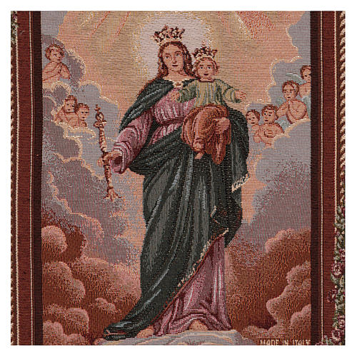 Mary Help of Christians wall tapestry with loops 21x15" 2