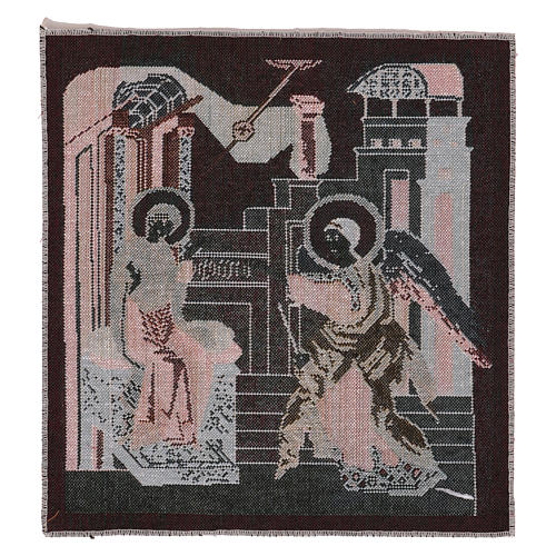Byzantine Annunciation tapestry 12x11" 3