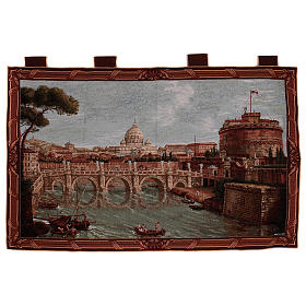 Castel Sant'Angelo tapestry with frame and hooks 70x120 cm