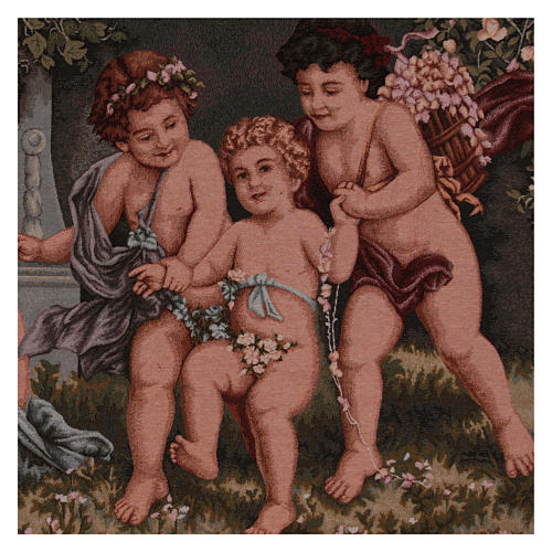 Putti tapestry with frame and hooks 60X120 cm 2