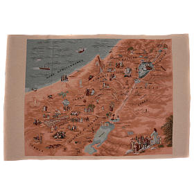 Wandteppich Karte von Jerusalem 90x120 cm