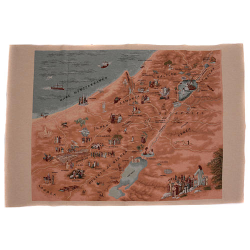 Wandteppich Karte von Jerusalem 90x120 cm 1