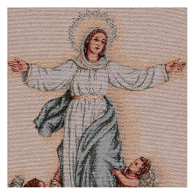 Assunta with white dress and angel tapestry 50x30 cm