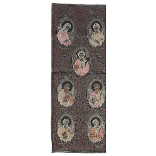 Tapiz oro Virgen, S. J. Bautista, Cristo, 4 Evangelistas 40x90 cm 3