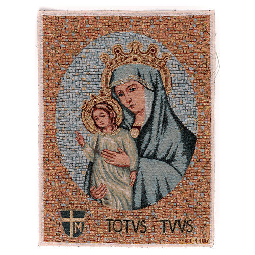 Crowned Our Lady and Baby Jesus tapestry 15x11" 1