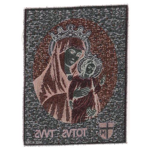 Crowned Our Lady and Baby Jesus tapestry 15x11" 3