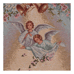 Angels with flowers tapestry with frame and hooks 50x40cm