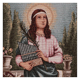 Saint Cecilia tapestry with frame and hooks 50x40 cm