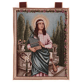 Saint Cecilia wall tapestry with loops 19x15"