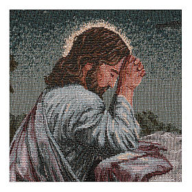 Arazzo Cristo nell'Orto degli Ulivi cornice ganci 50x40 cm