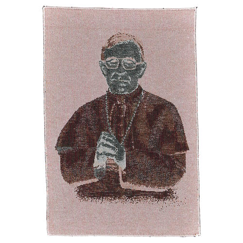 Wandteppich schwarzer Grundton Papst Johannes Paul I 40x30 cm 3