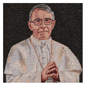 Pope Luciani tapestry with black background 40x30 cm