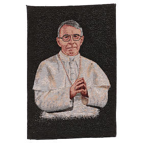 Pope Luciani tapestry with black background 17x11.4"