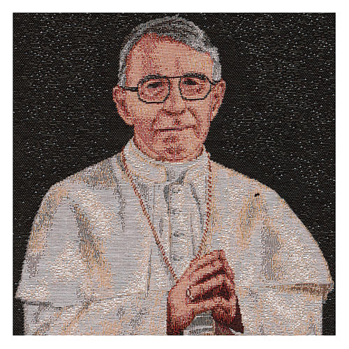 Pope Luciani tapestry with black background 17x11.4" 2