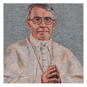 Pope Luciani tapestry with light blue background 40x30 cm
