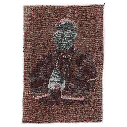 Pope Luciani tapestry with light blue background 40x30 cm 3
