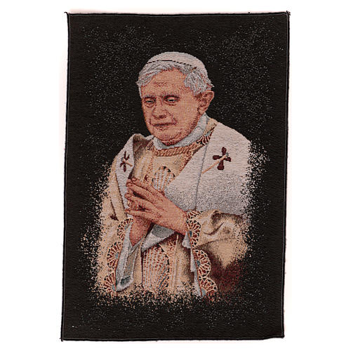 Wandteppich schwarzer Grundton Papst Benedikt XVI 40x30 cm 1