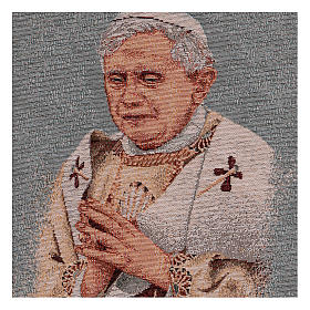 Wandteppich blauer Grundton Papst Benedikt XVI 40x30 cm