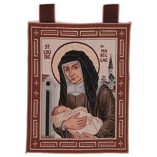Luisa de Marillac tapestry with frame and hooks 50x40 cm 1