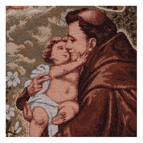 Saint Anthony of Padua tapestry with frame and hooks 50x40 cm 2