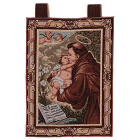 Saint Anthony of Padua wall tapestry with loops 20.5x15.5"