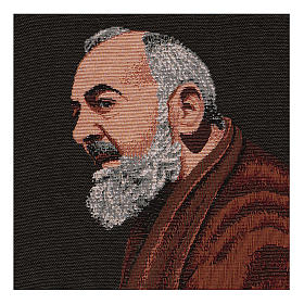 Wandteppich Pater Pio im Profil 40x30 cm