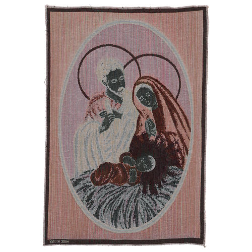 Holy Family tapestry oval shape 50x40 cm 3
