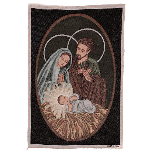 Holy Family oval tapestry 22x15.5" 1